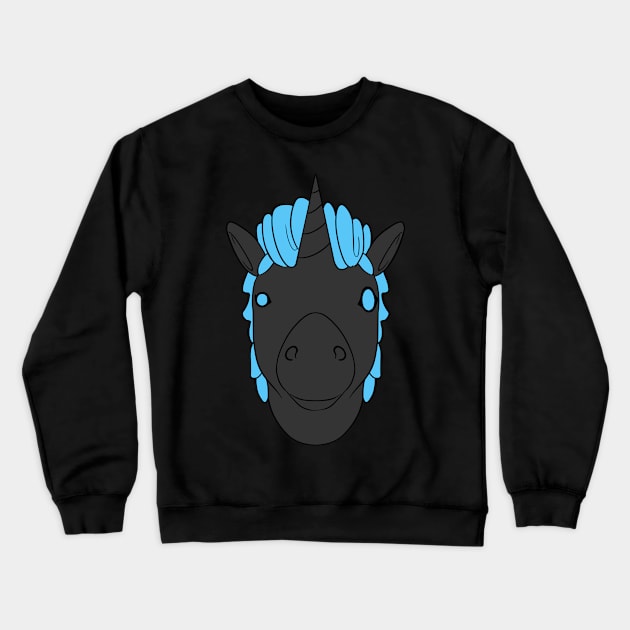 Lili - Black and light blue Crewneck Sweatshirt by Biggodu